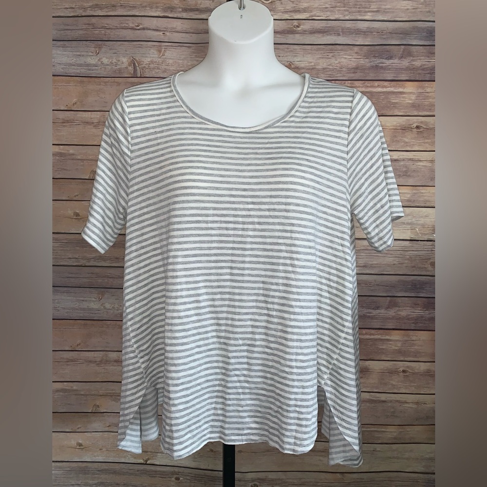 Botanique Gray Textured Top - Size 1X